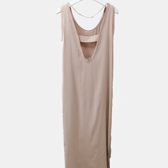 Brunello Cucinelli Nude Silk Monili Bead Maxi Dress - Picture 2 of 14